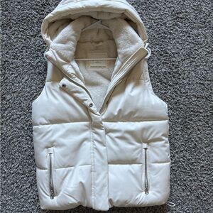 White Vest Puffer Vest with Hood.